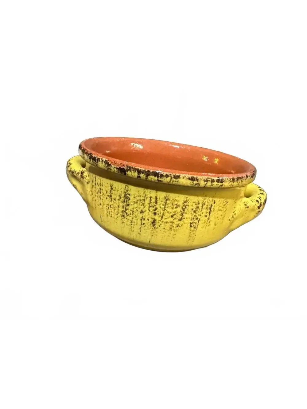 Vintage De Silva Italy Yellow Terracotta Soup Crock